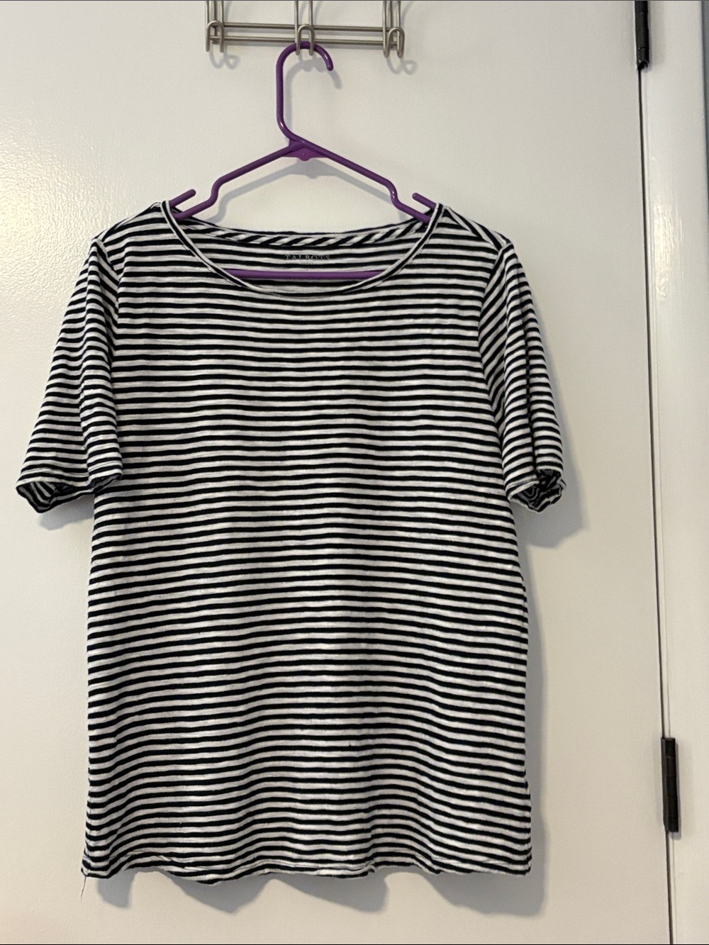 Talbots Black and White Striped Tee